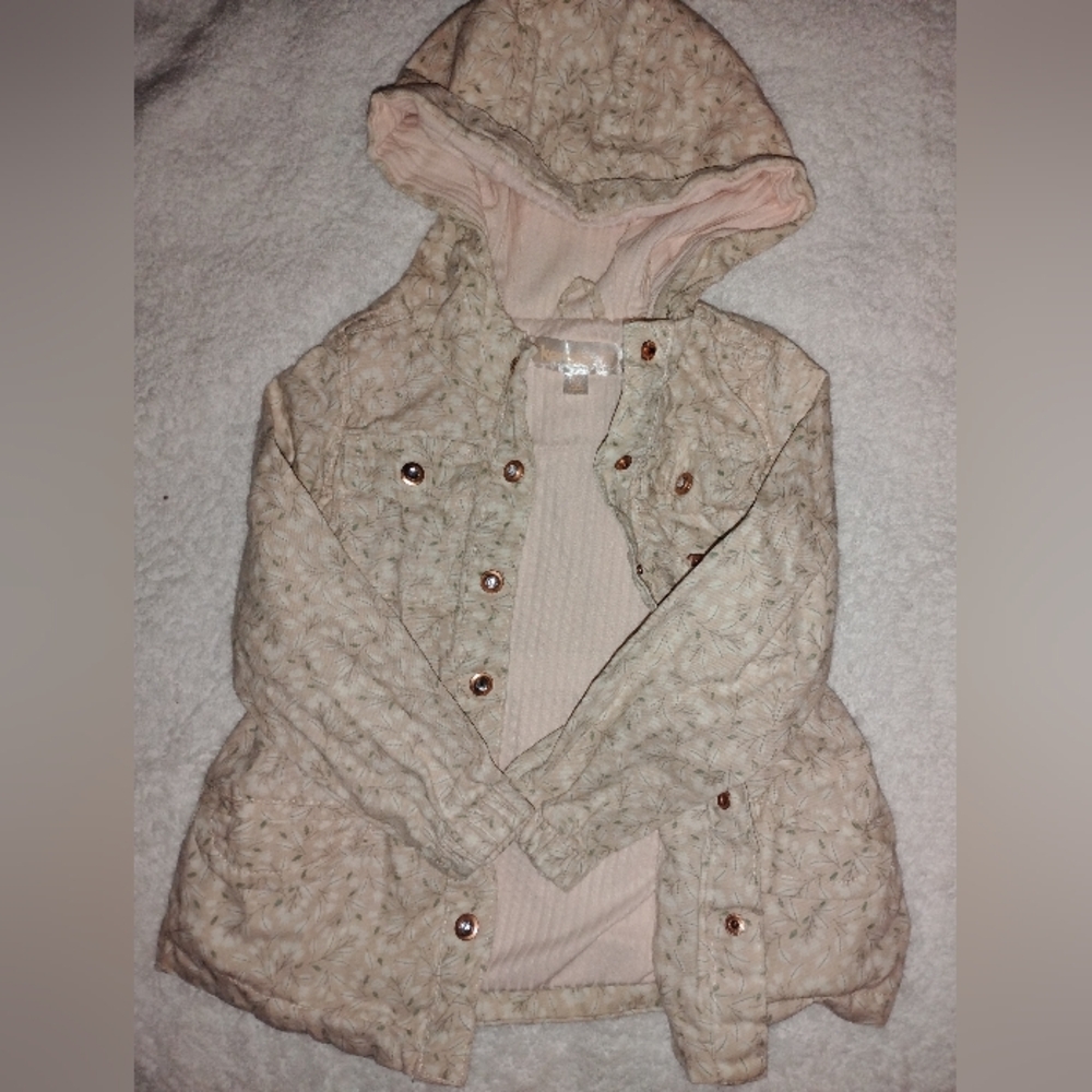 Kids Beige Hooded Jacket